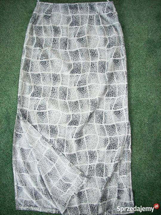 Szara lekka Spódnica Długa Rozcięcia 34 36 Ołówkowa  małopolskie Nowy Sącz