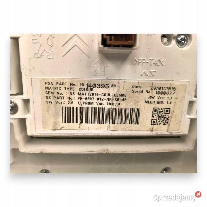 LICZNIK ZEGARY 9814039580 Peugeot 2008 12 THP osobowe lubelskie