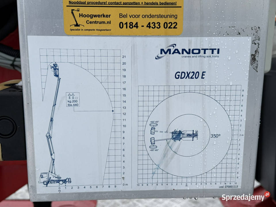 Nissan Cabstar Podnośnik Koszowy Manotti GDX 20 pełny VAT