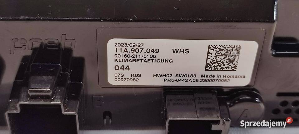 VW TIGUAN II PANEL KLIMATYZACJI TYŁ 11A907049 Panele sterowania, przełączniki sprzedam