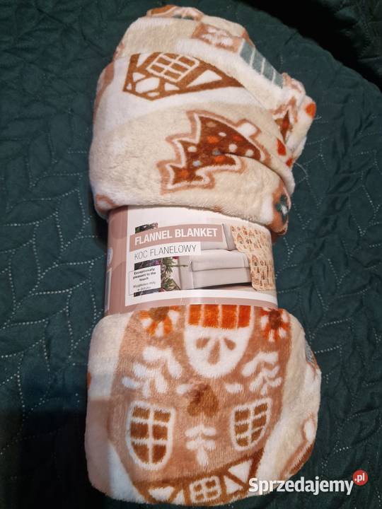 NOWY Koc świąteczny flanela piernikowe Wrocław sprzedam