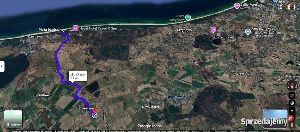 Działka 5 plaży w Dźwirzynie zachodniopomorskie Nowogardek