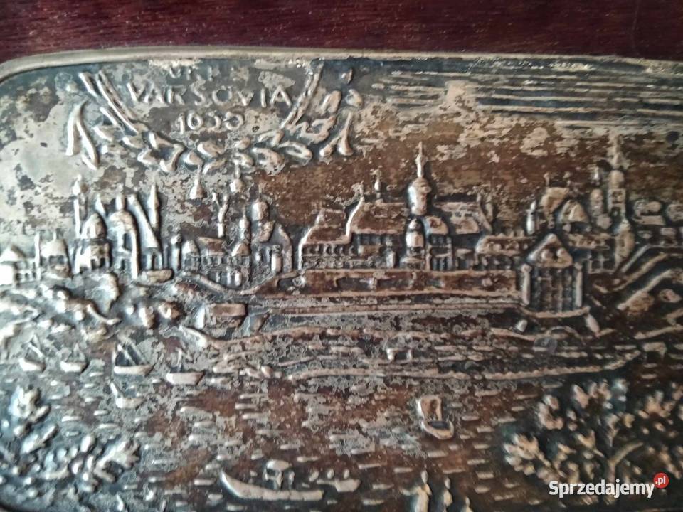 Stary drewniany talerz patera obraz panorama Gdańsk