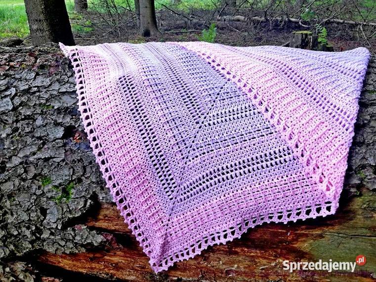 Chusta ombre kolor sakura rękodzieło na szydełku Skarżysko-Kamienna sprzedam