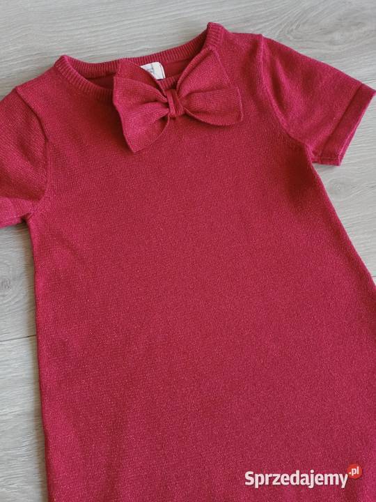 Sukienka dziewczęca czerwona z kokardą 98104