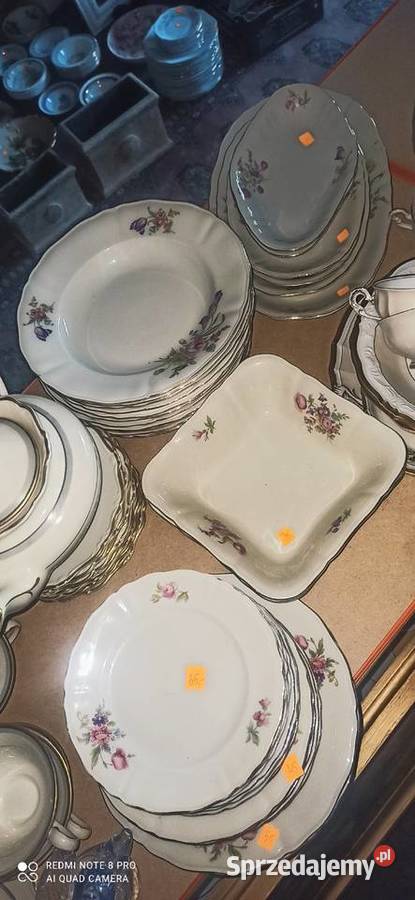 Talerz półmiski serwis Obiad kwiaty letnie ecru Porcelana i szkło Gdańsk