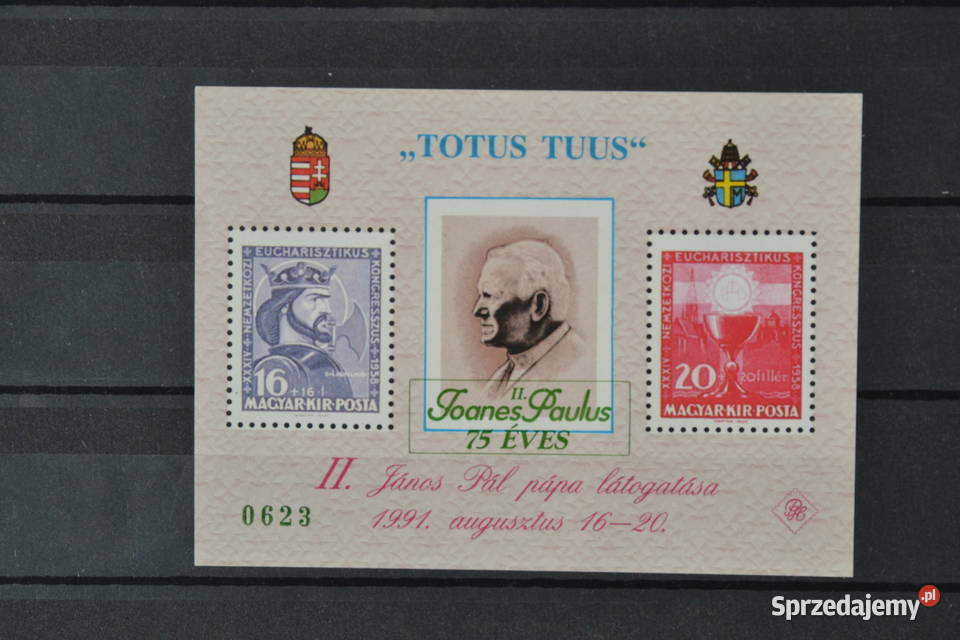 Znaczki Papież Jan Paweł II Węgry Bloki Sobótka