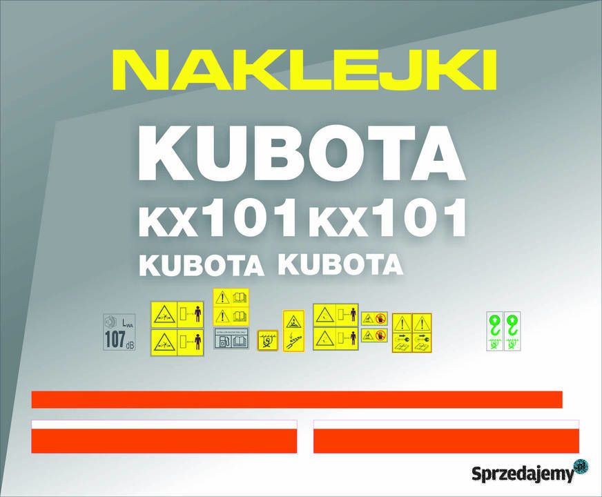 Naklejki minikoparka KUBOTA KX 101 laminat uv Pleszew sprzedam