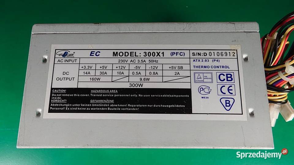 Zasilacz ATX PC EC 300X1 marki EC Chorzów sprzedam
