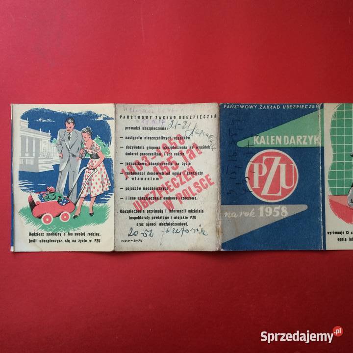 1390 Kalendarzyk PZU Antykwariat Szczecin