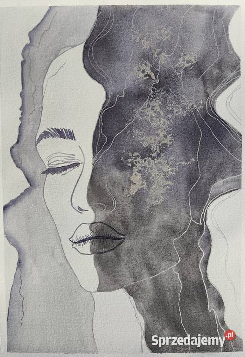Oryginalna akwarela Srebrny oddech A4 Autentyk Malarstwo Aleksandrów Łódzki