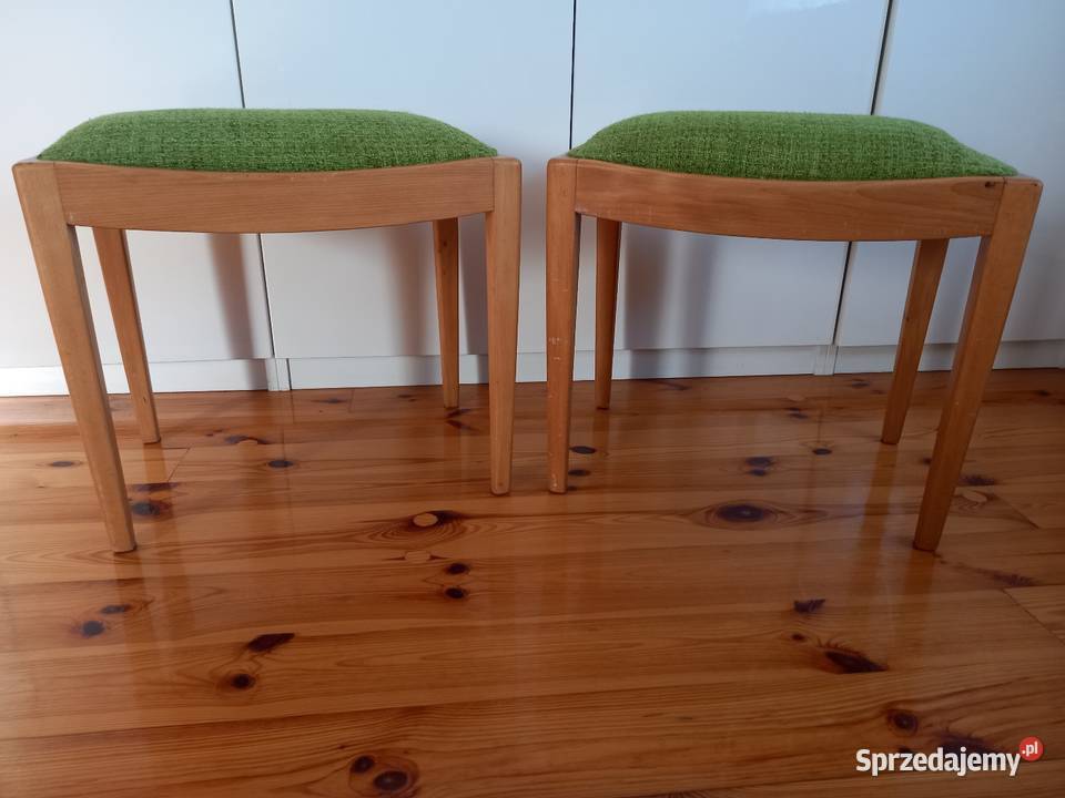 Stare taborety stołki podnóżki na sprężynach PRL