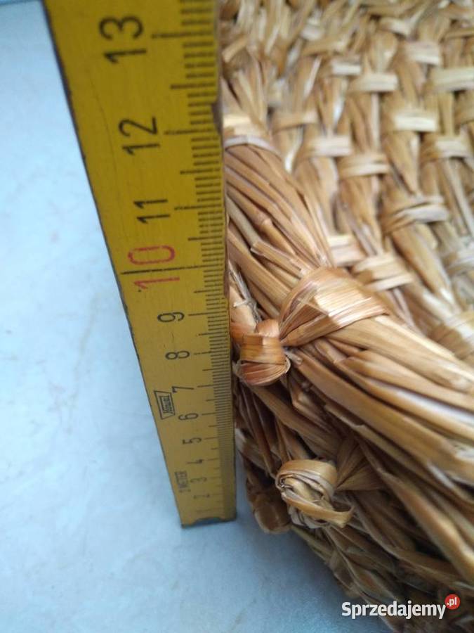 Koszyk ze słomy z czasów PRL śląskie Pszów