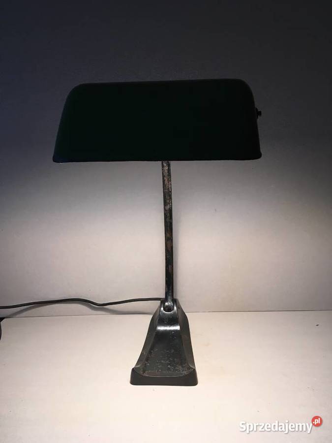 Stara lampa bankierka sygnowana Warszawa