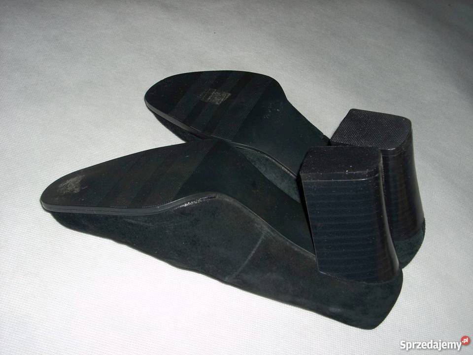 CA Buty Skóra Zamsz NOWE 37 czółenka czarny małopolskie Nowy Sącz