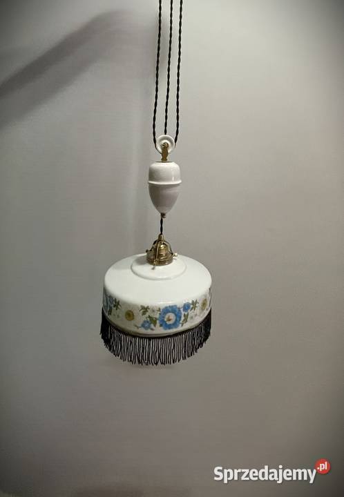 Stara lampa wisząca kuchenna z przeciwwagą