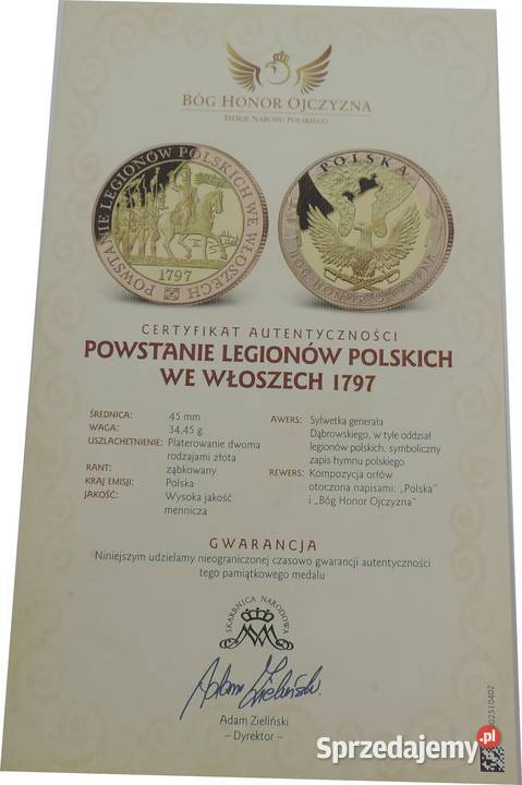 NUMIZMAT BÓG HONOR OJCZYZNA K243 mazowieckie Warszawa