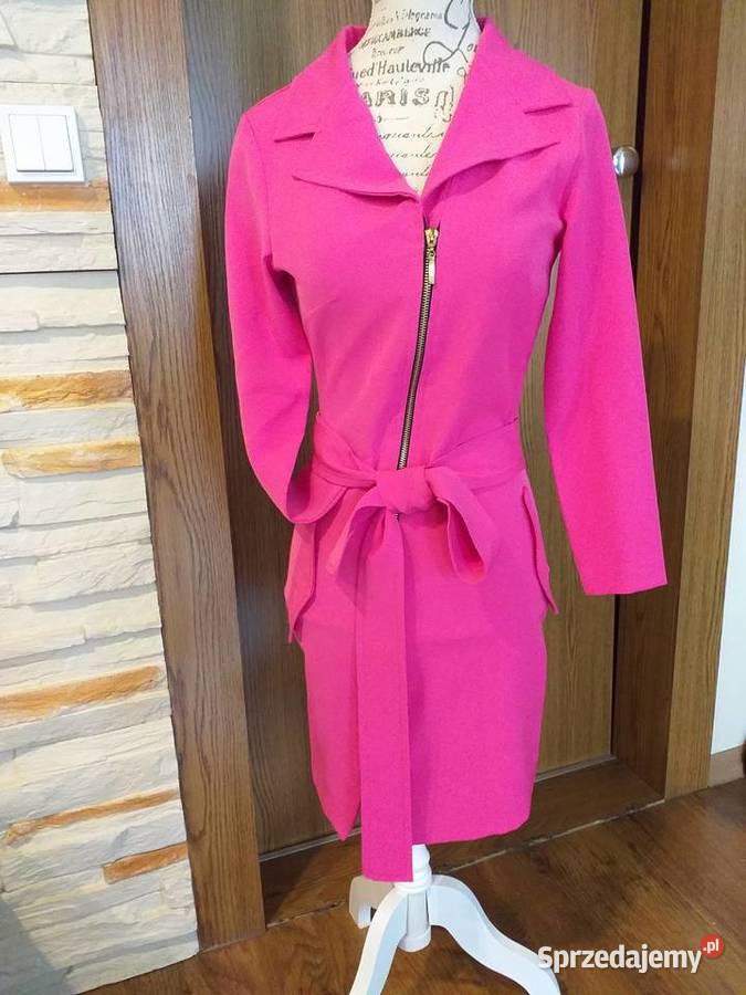Płaszcz płaszczyk tunika różowa Rozmiar 34(XS)