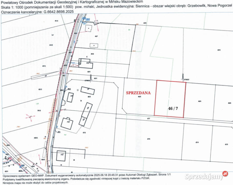 NOWA POGORZEL MIŃSK MAZOWIECKI DZIAŁKA 1305 M2 91zł/m2 mazowieckie