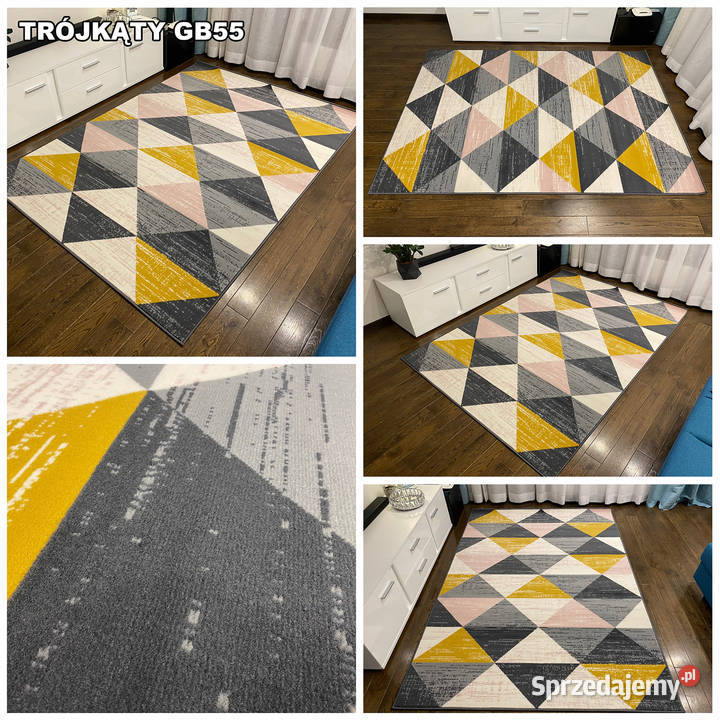 DYWAN 140X200 IDEA TRÓJKĄTY GB55 RÓŻ I ŻÓŁTY żółty Białystok