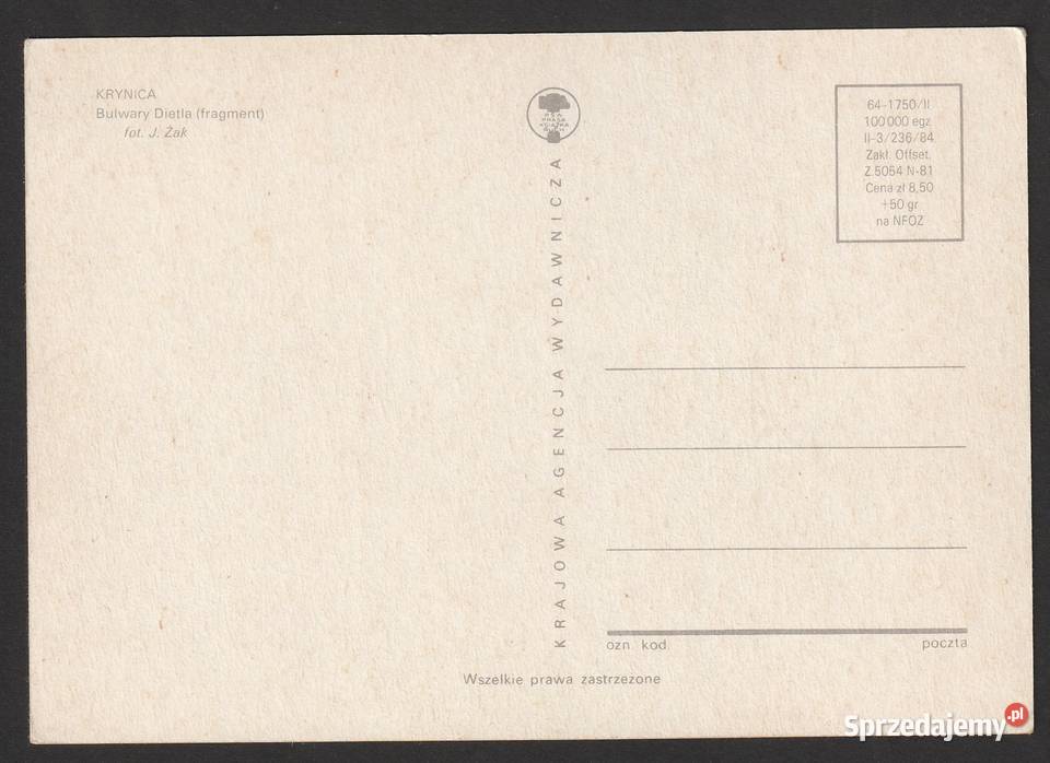KRYNICA BULWARY DIETLA 1984 BEZ OBIEGU