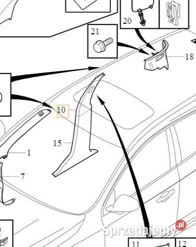 VOLVO S60 V60 oslona lewego srodkowego slupka OE Bielany Wrocławskie
