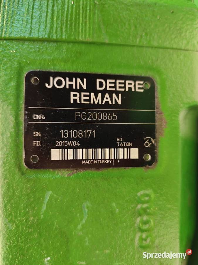 Pompa hydrauliczna REMAN PG200865 JOHN DEERE Wilkowo sprzedam