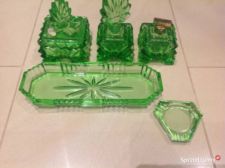 Zestaw Toaletowy Szkło Kryształowe zielone lubuskie Nowa Sól sprzedam