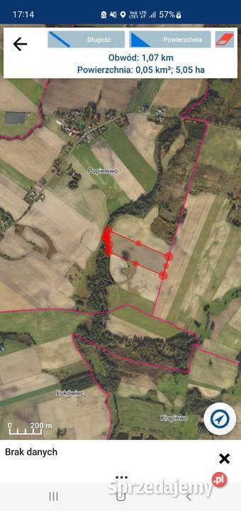 Sprzedam ziemię rolną 105ha Popielewo Gm Sprzedaż kujawsko-pomorskie Koronowo
