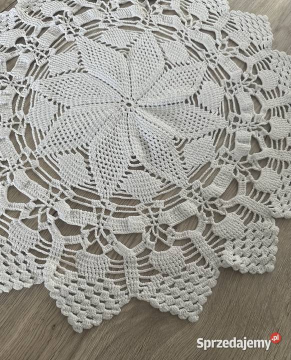 Serweta serwetka szydełko okrągłe cacko śr60 Łódź