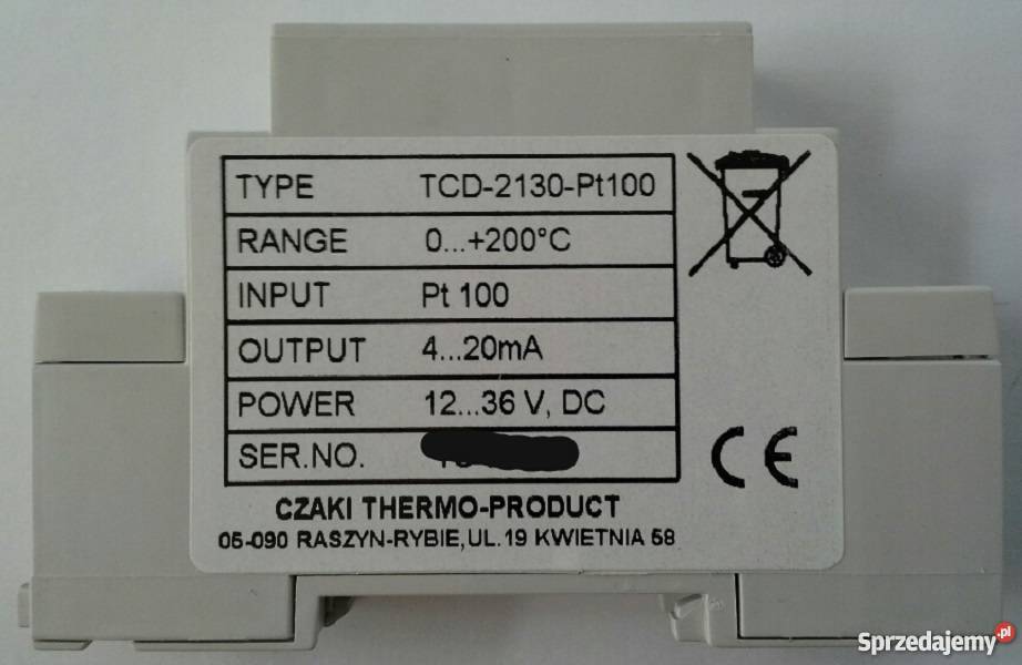 Przetworniki temperatury TCD2130Pt100 Zabrze