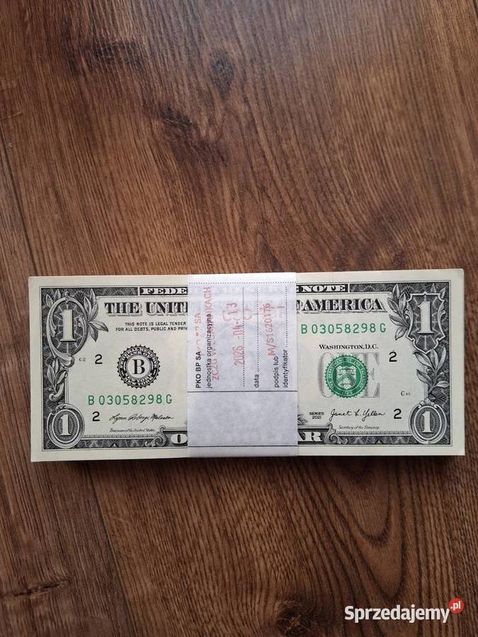 100 sztuk banknotów 1 dolar amerykański USD Garwolin