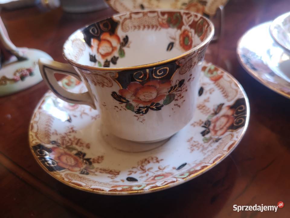 Filiżanka z talerzykiem Sygnowana England Gdańsk