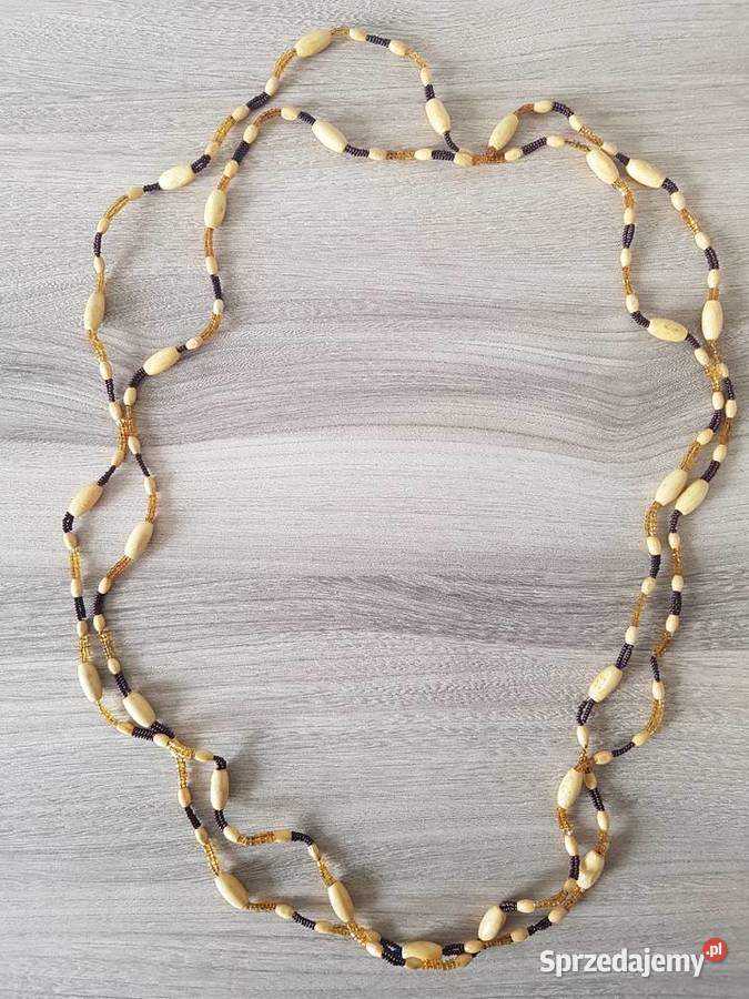 Korale drewniane z brązowymi koralikami Nowy Sącz