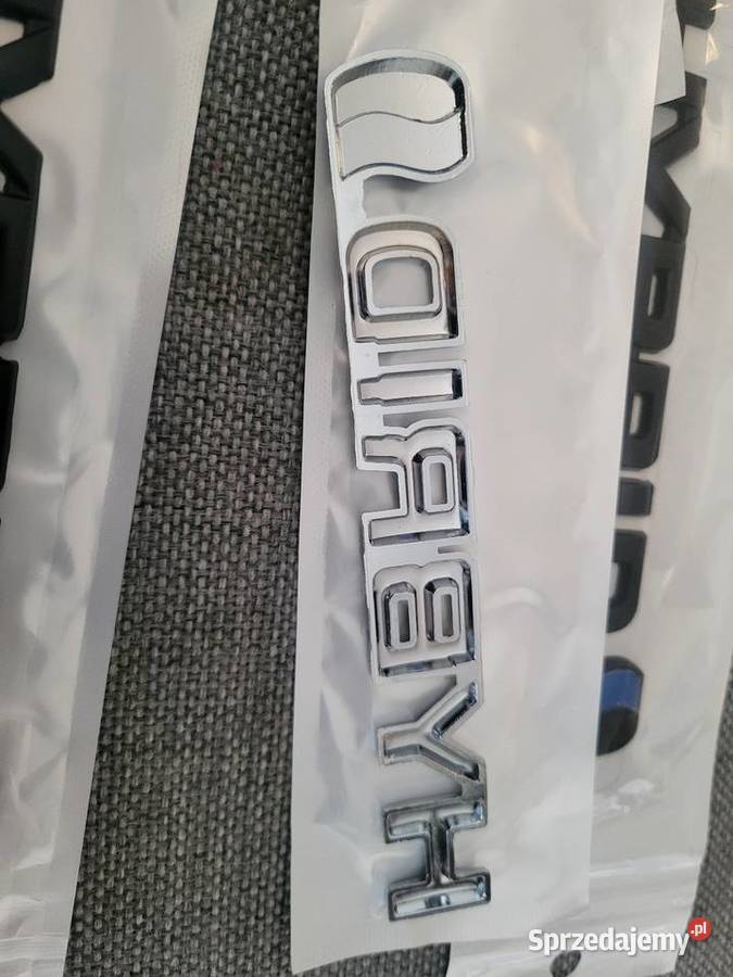 Znaczek napis Logo emblemat Hybrid Nowy Metal Gliwice