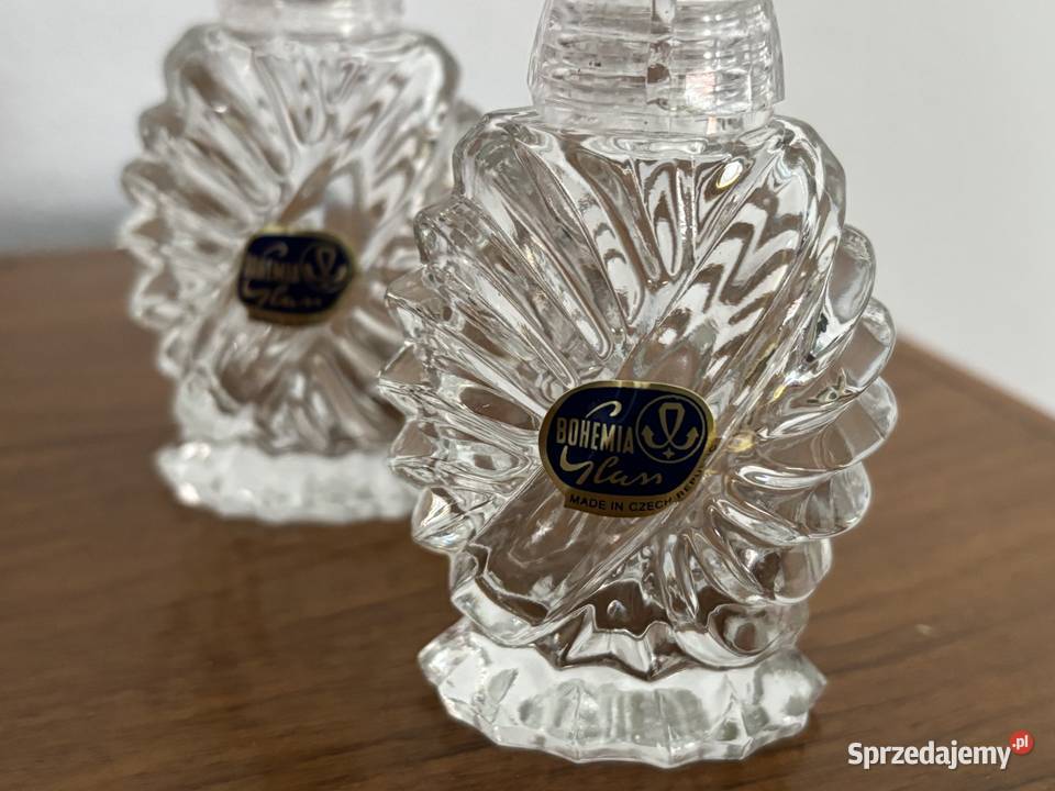 Sól i pieprz Bohemia Glass Crystal nowe vintage Porcelana i szkło Wrocław