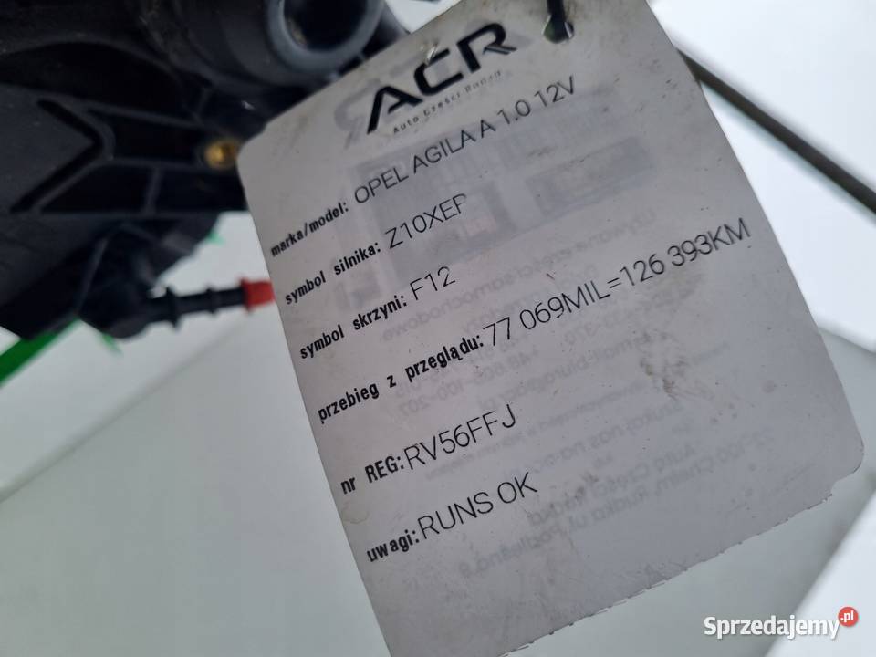 SILNIK KOMPLET Opel Corsa C 10 12V 60 Janów