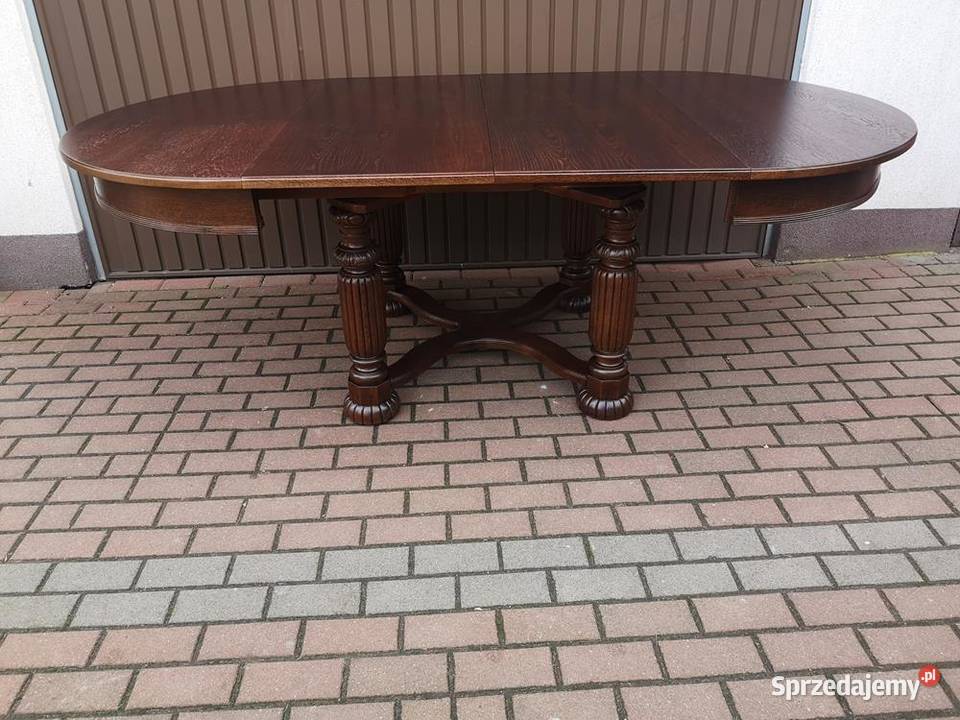 Stół Okrągły Dębowy Zjawiskowy Duży Antyk Stary Swarzędz