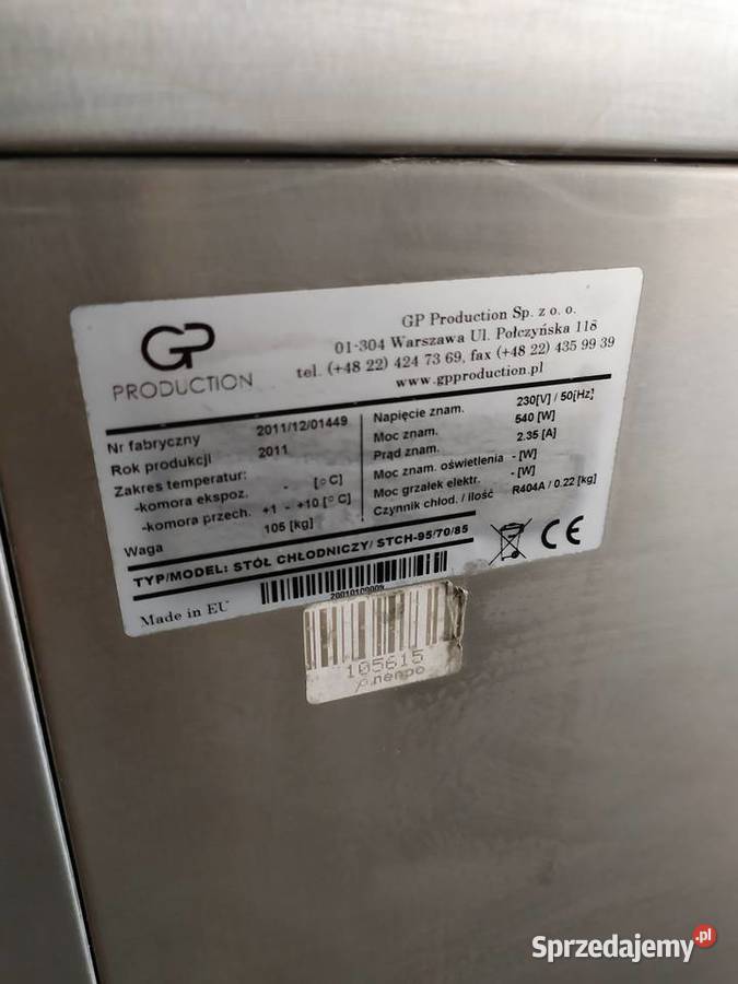 GP PRODUCTION stół chłodniczy z blatem 4 pojemne Biznes i Przemysł