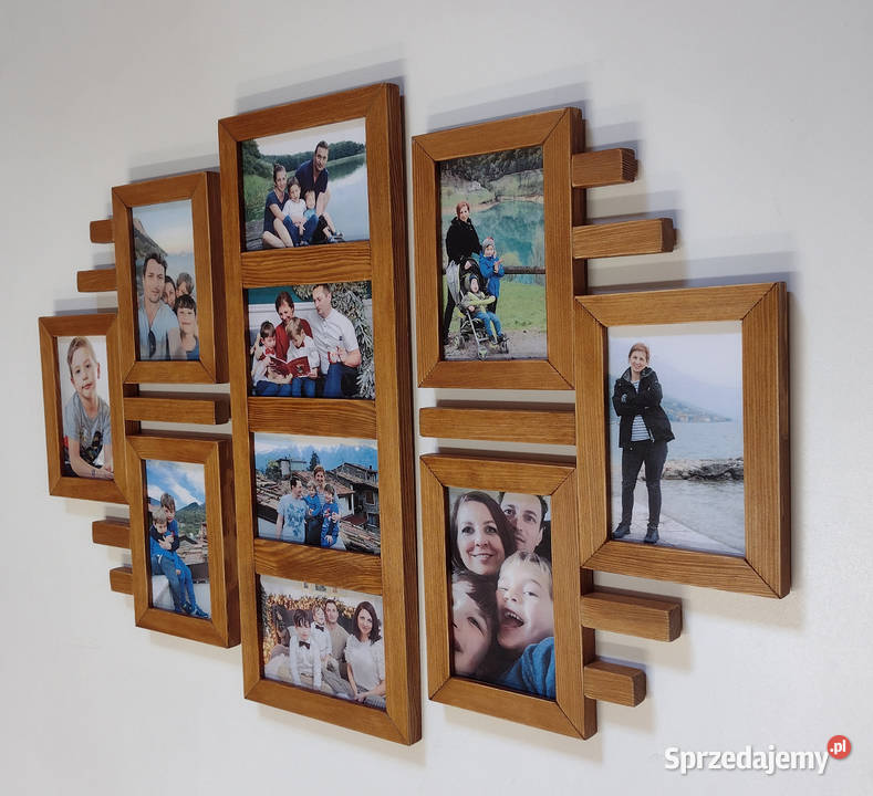 Drewniana Multirama Ramka na 10 zdjęć 10x15 Dekoracje i ozdoby Kraków