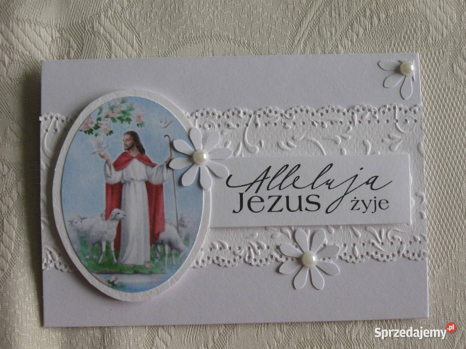 Wielkanoc Kartki ręcznie robione RELIGIJNE A6 Dom i Ogród Zbójno
