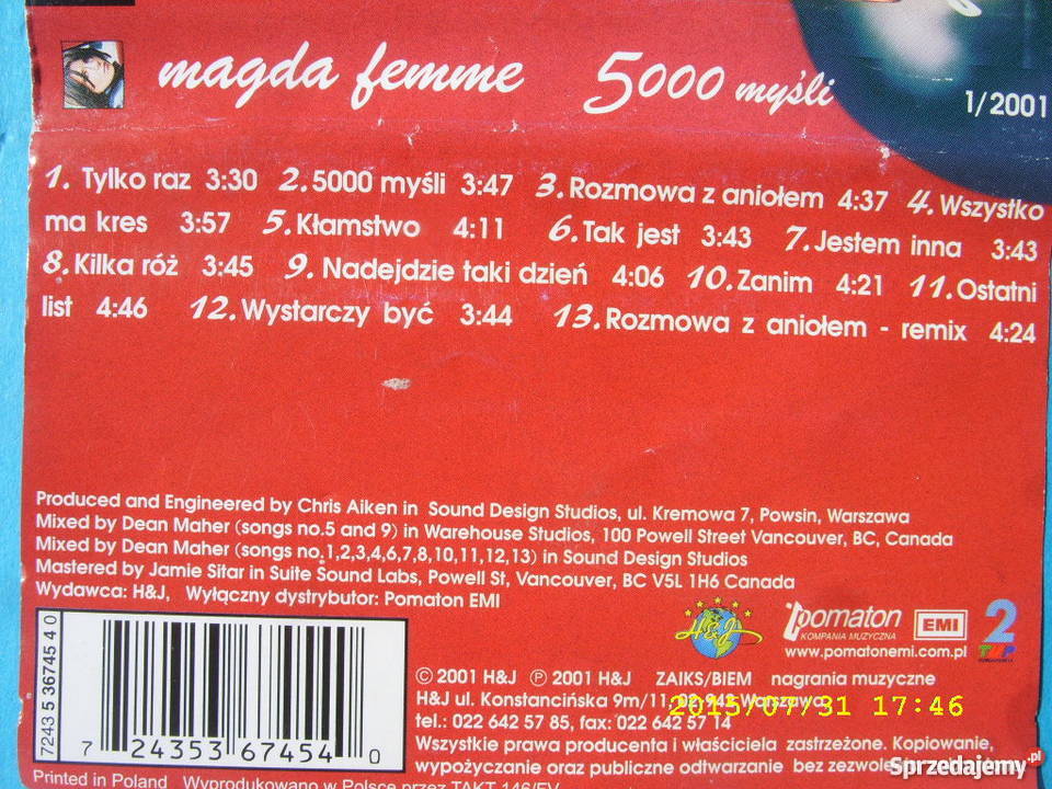 Pop kaseta MAGDA FEMME5000 MYSLI Wołów