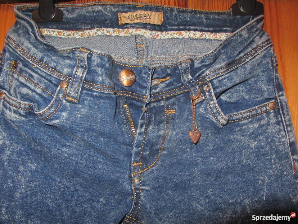 Spodnie rurki marmurki dżinsy z suwakami Piaski