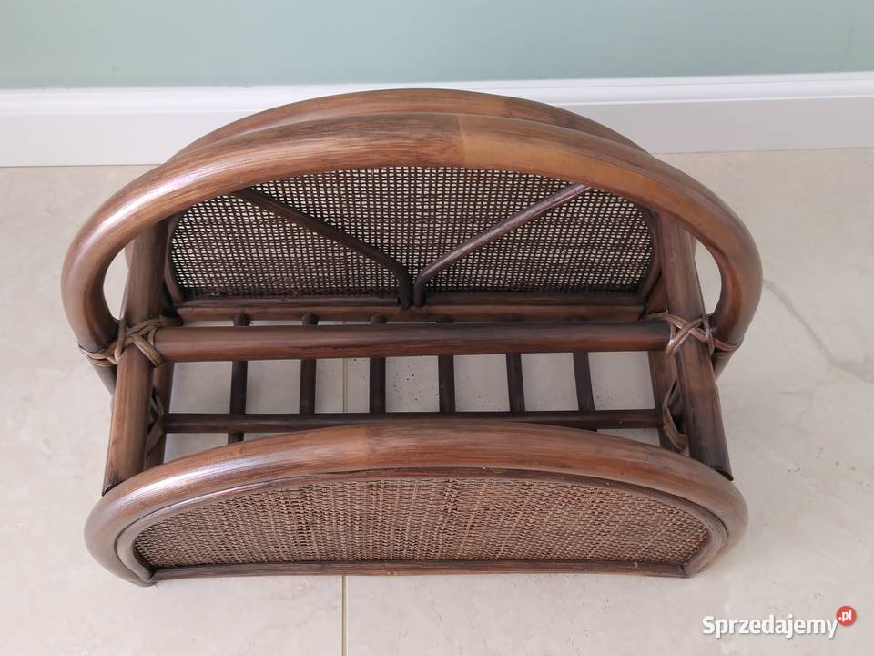 Gazetnik z ratanu stojak na gazety nowy Bytom