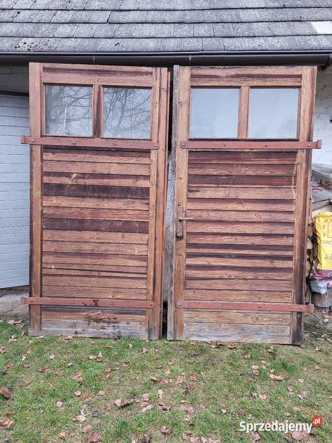 Drzwi używane drewniane garażowe wejściowe Rędziny
