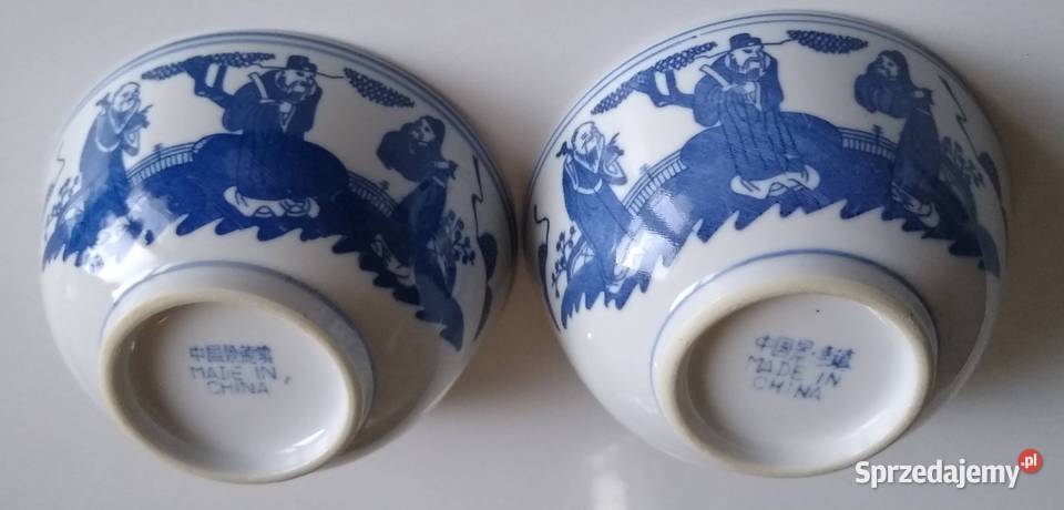 Ceramiczne białoniebieskie miseczki Made in Gdańsk