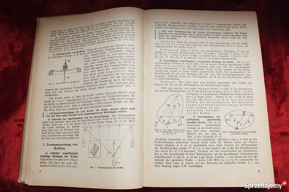 Stara niemiecka książka Fizyka wydana w 1938 lubuskie