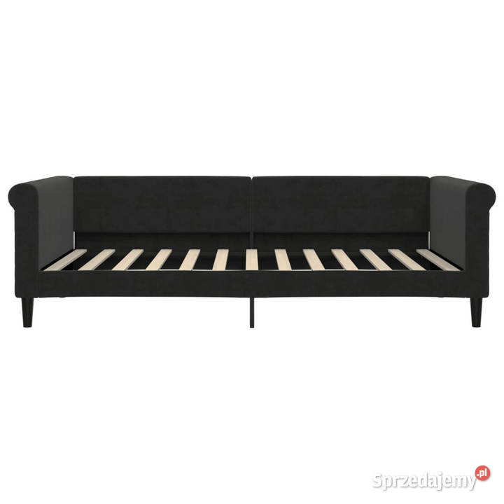 Sofa z funkcją spania czarna obita aksamitem Warszawa sprzedam