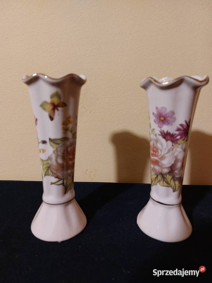 Wazoniki z rózowej porcelany Wazony Lądek-Zdrój