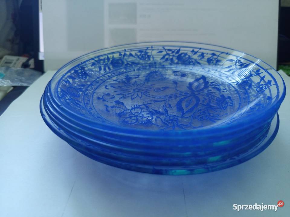 Talerzyki deserowe 6 sztuk średnica 16 niebieski Talerze i talerzyki mazowieckie Warszawa